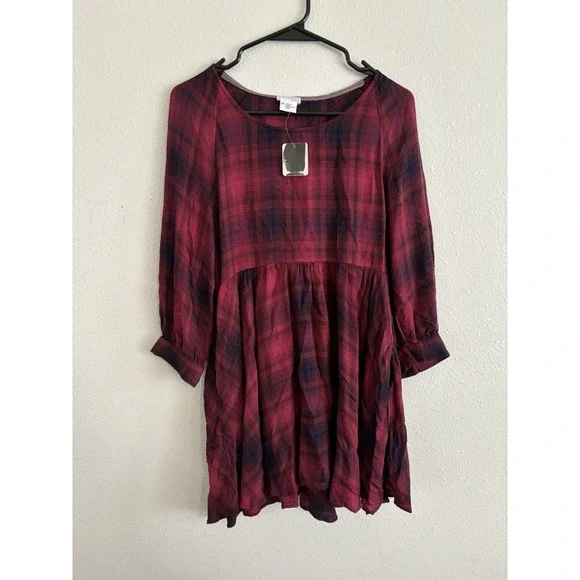 Cooperative | Dresses | Urban Outfitters Cooperative Red Plaid Flannel Babydoll  Dress Size Xs Nwt | Poshmark